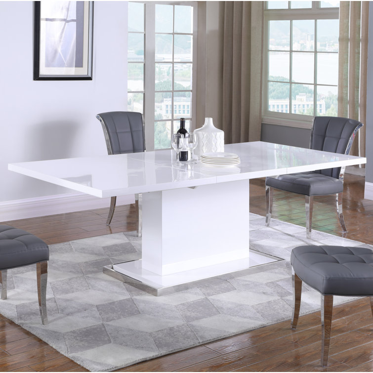 Modern white deals rectangular dining table